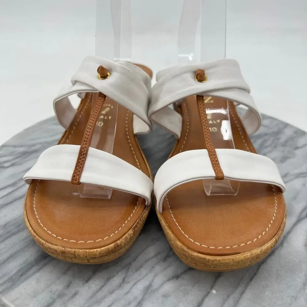 Italian Shoemakers‎ Womens 10 Sandals Slip On Wedge Heel Elastic Gore Straps